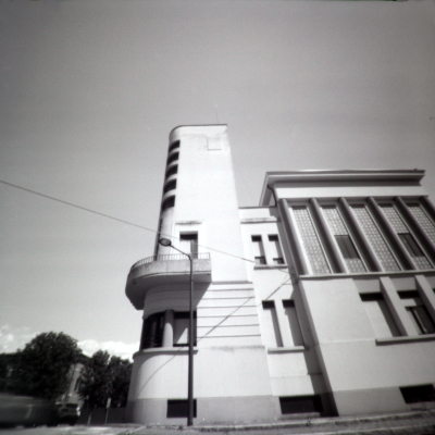 picture taken by pinhole medium format 6x6 bentivoglio city hall