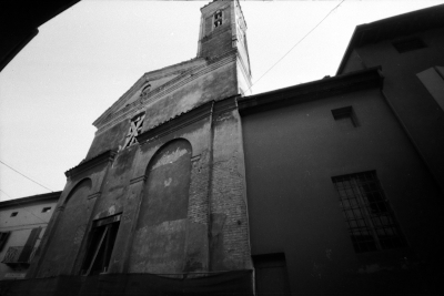 picture taken by pinhole medium format 6x9 ruined church