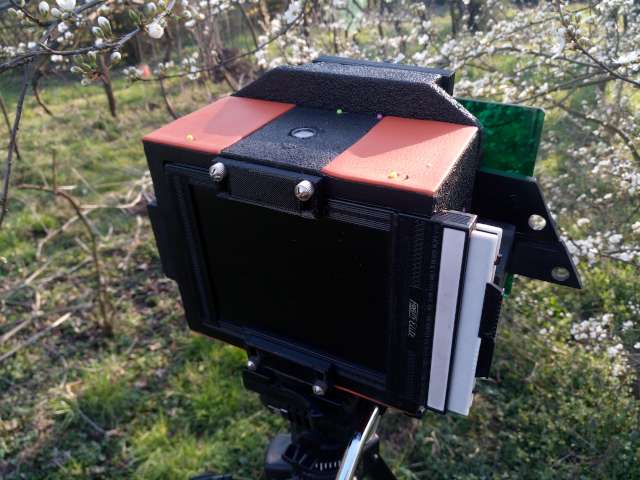 pinhole 4x5 with green filter