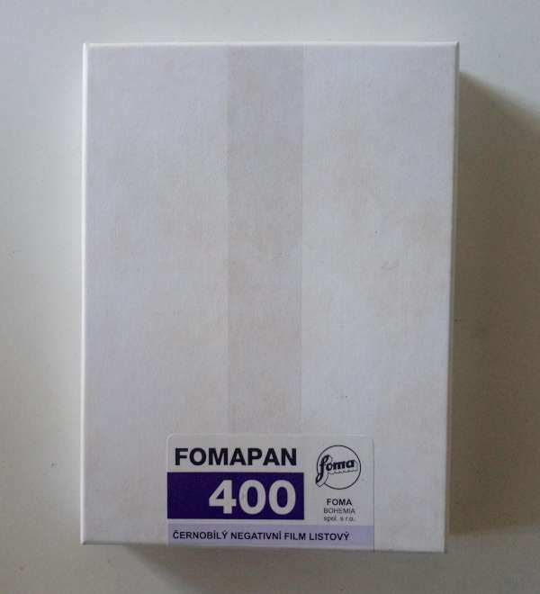 large format film 4x5 inside a cardboard box